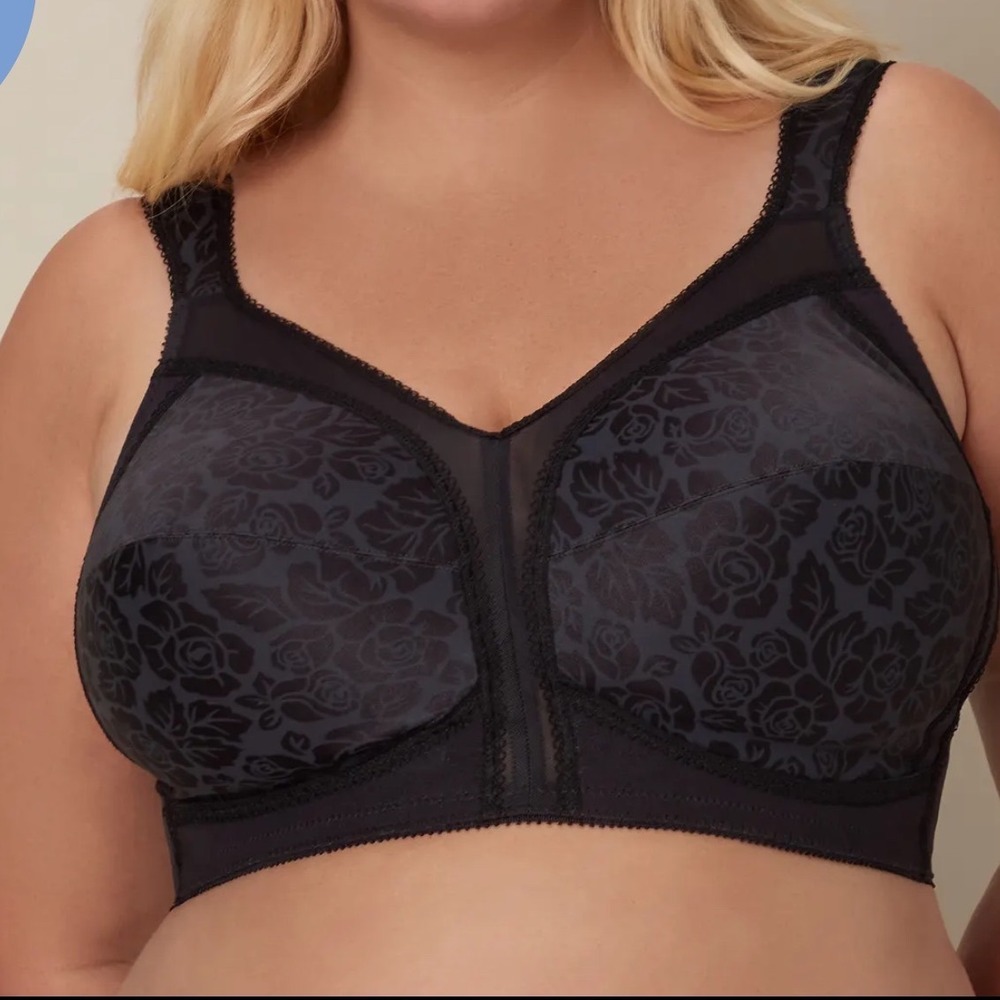 New Playtex 18 Hour 44C Ultimate Shoulder Comfort Bra Black 4693 Wireless